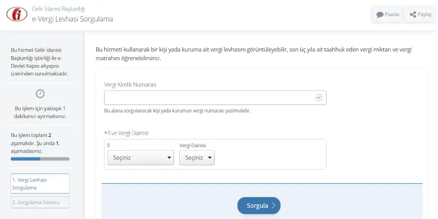 E-Devlet E-Vergi Levhası Sorgulama